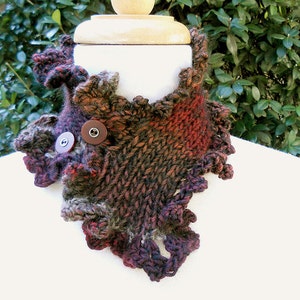 Neck Scarf Knit Crochet Pattern PDF Scarflette Neckpiece Neckwrap Angel Scarflette Original Design PATTERN Collar Cowl image 4