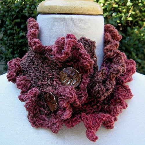 Neck Scarf Knit Crochet Pattern PDF Scarflette Neckpiece Neckwrap Angel Scarflette Original Design  PATTERN Collar Cowl