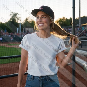 Bella Canvas 3001 White Mockup, Baseball Shirt Mockup, Bella Canvas 3001 Mockup, White T Shirt Mockup, 3001 White Mockup, Model Mockup,