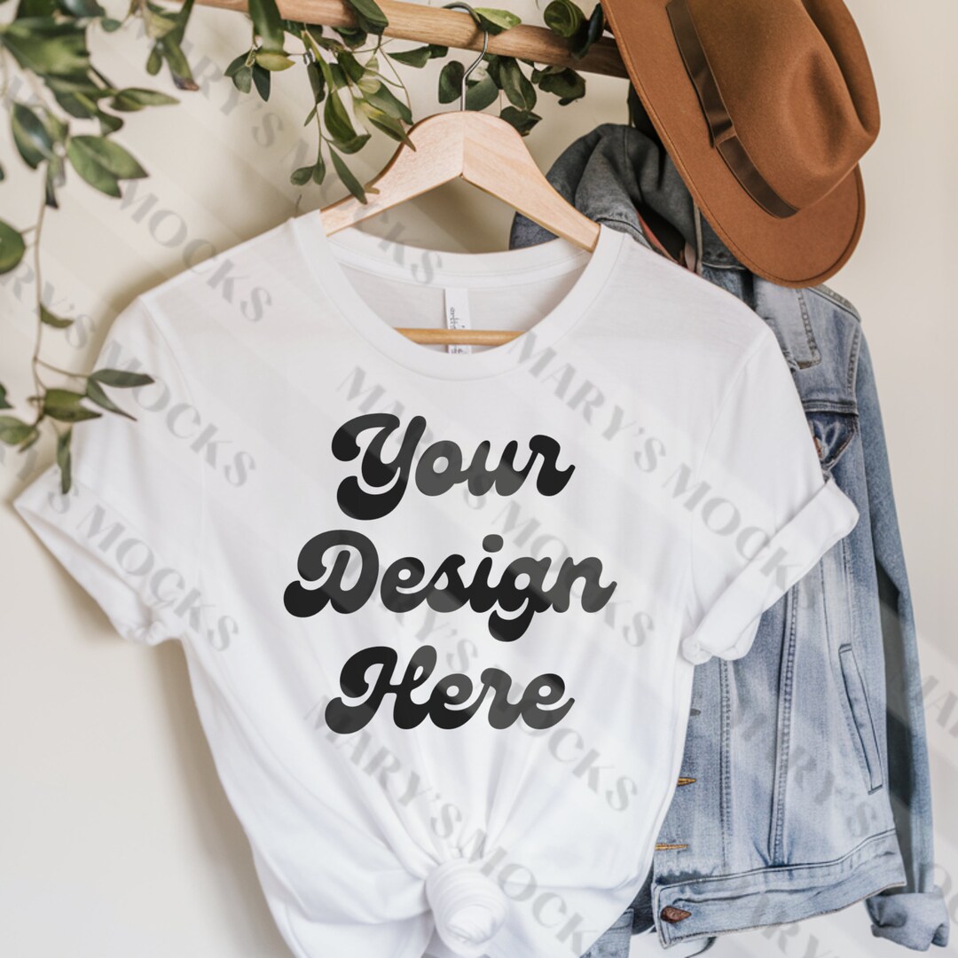 White Bella Canvas 3001 Shirt Mockup Modern Tshirt Mock up Styled Tee ...