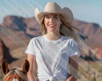 Western Mockup, Bella Canvas 3001 Mockup, Cowgirl Mockup, Desert Mockup, Bella Canvas 3001 western, Western white Mockup, Desert 3001 mockup