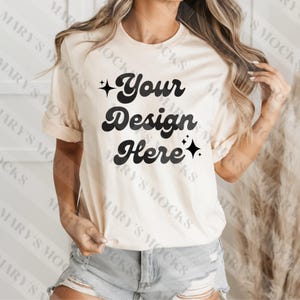 Comfort Colors 1717 Ivory Shirt Mockup - Oversized Mockup - Ivory Hemd - Ivory Comfort Color Shirt Mock - Model Mockup