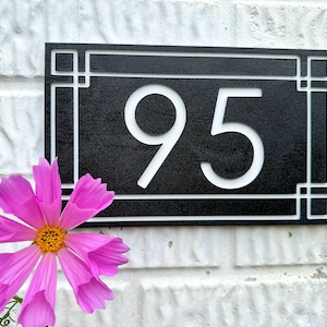 House Numbers Plaque Small Address Plaque Vertical Custom House Numbers Signs Horizontal Weatherproof HDPE Plastic Weather-Resistant