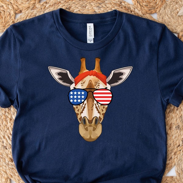 Giraffe 4th Of July Shirt, American Flag Shirt, Patriotic Shirt, Fourth Of July Shirt, USA Shirt, Memorial Day Shirt, Republican Shirt