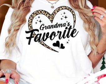 Comfort Colors® Grandma’s Favorite Shirt, Cute Leopard Heart Mimi Tee, Grandmother Gift Shirt, Family Matching Christmas Shirt, Nana Tee