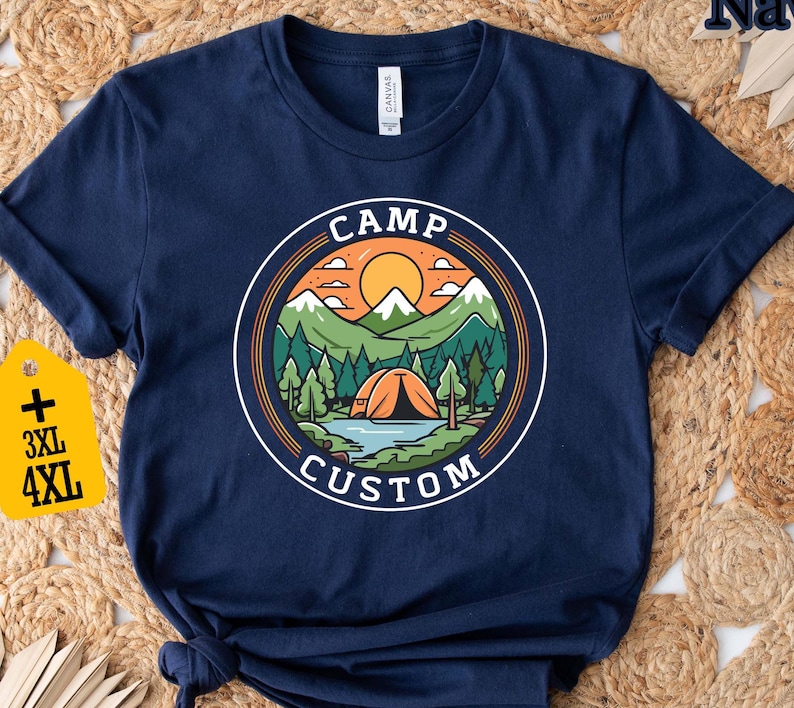 Custom Camp Shirt, Family Camping T-Shirt, Camp Crew Tee, Group Camping Shirt, Friends Trip Apparel, Family Adventure Shirt image 2