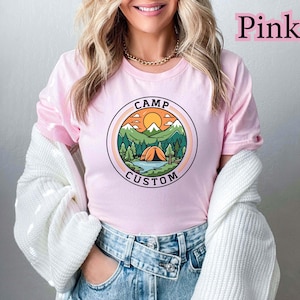 Custom Camp Shirt, Family Camping T-Shirt, Camp Crew Tee, Group Camping Shirt, Friends Trip Apparel, Family Adventure Shirt image 5