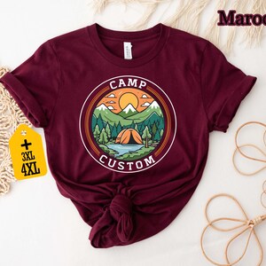 Custom Camp Shirt, Family Camping T-Shirt, Camp Crew Tee, Group Camping Shirt, Friends Trip Apparel, Family Adventure Shirt image 3