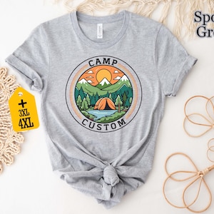 Custom Camp Shirt, Family Camping T-Shirt, Camp Crew Tee, Group Camping Shirt, Friends Trip Apparel, Family Adventure Shirt image 6