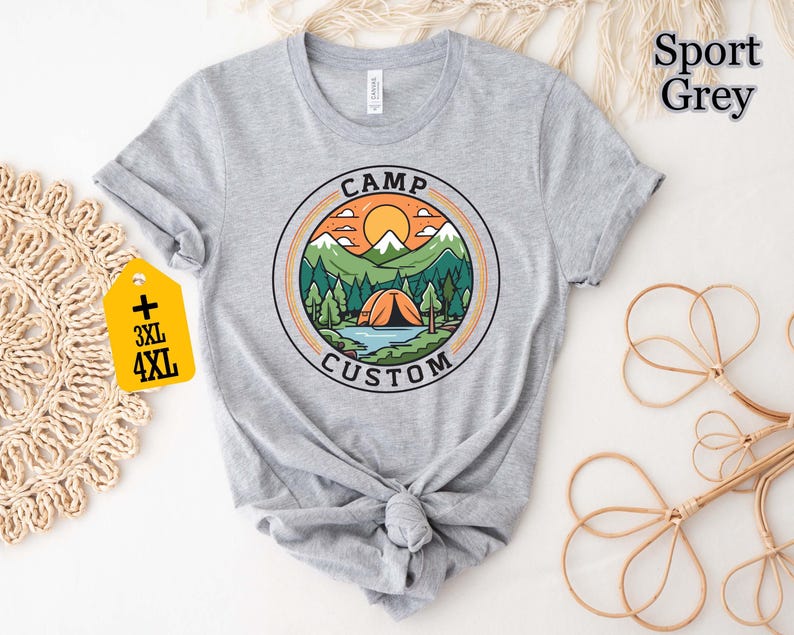 Custom Camp Shirt, Family Camping T-Shirt, Camp Crew Tee, Group Camping Shirt, Friends Trip Apparel, Family Adventure Shirt image 6