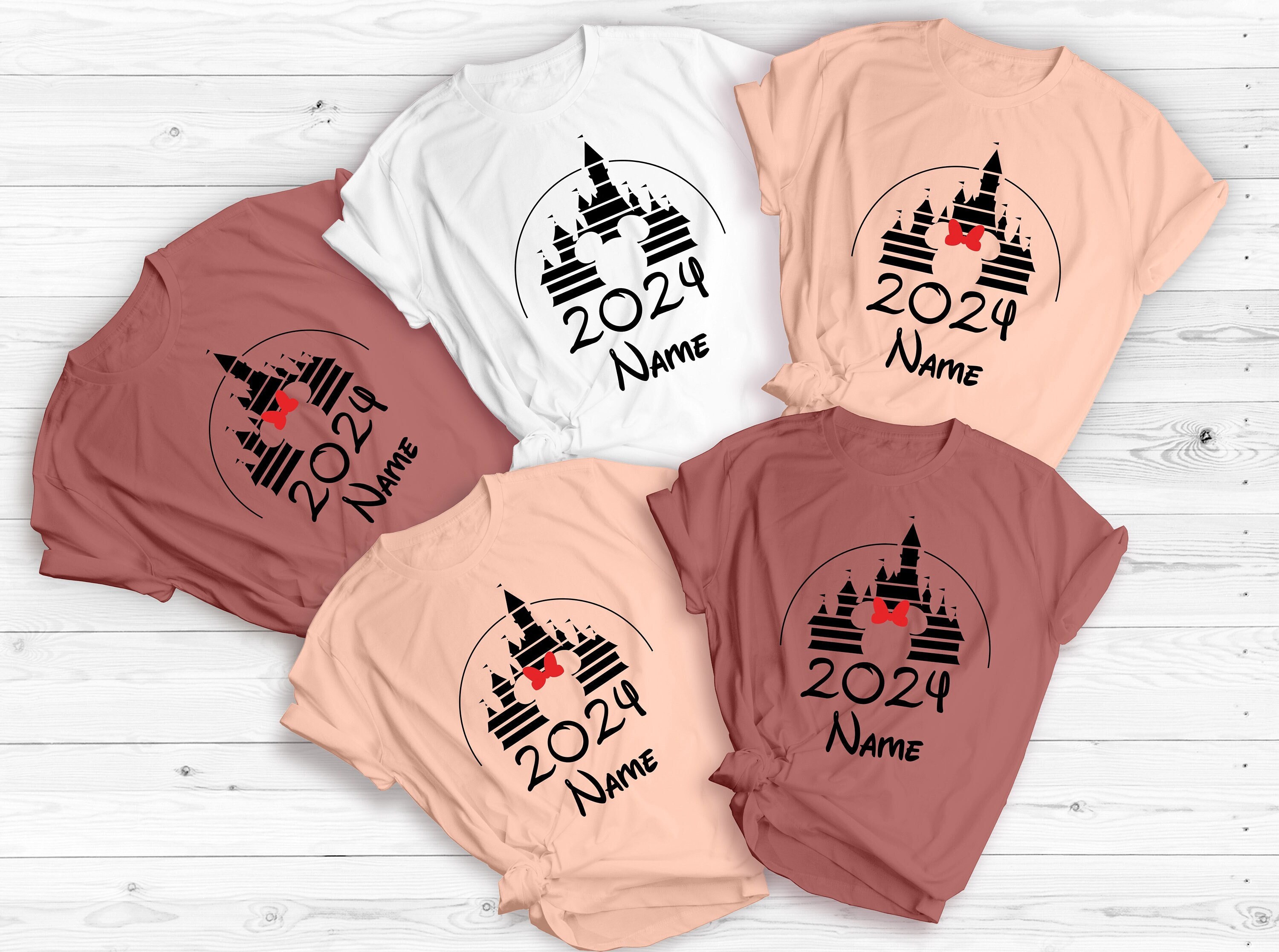 Discover Custom Disney Family Vacation 2024 Shirts, Personalized Family Trip Shirts, Disney Matching Shirts, Disneyland Shirt, Disneyworld Shirt