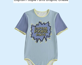 Captain Poopie Pants Graphic Onesie