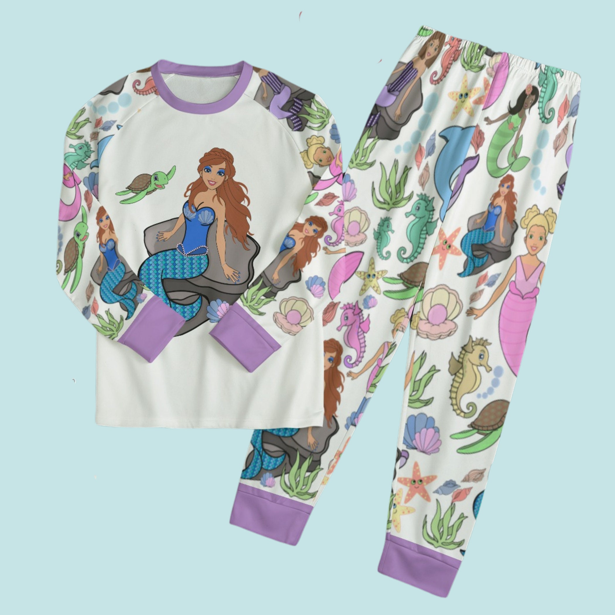 Little Mermaid Adult Pjs Etsy