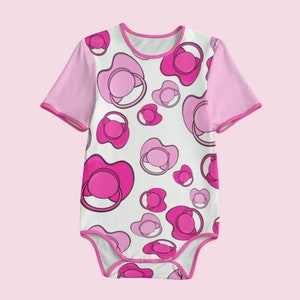 Pink Paci Print Onesie