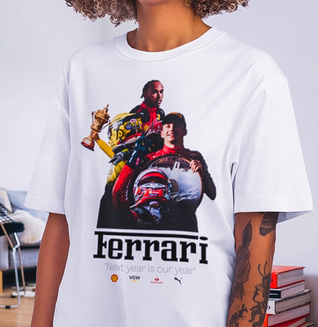 F1 2025 フェラーリ SF-25 ルクレール ハミルトン Tシャツ XL 2025 フェラーリ F1 | ユニセックス T シャツ | スクーデリア
