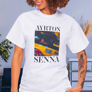 UNISEX Ayrton Senna T-Shirt, Vintage Ayrton Senna print Shirt, F1 shirt, Racing Team T-shirt, Fan Gift, Formula 1 Shirt, Racing Fan 1989.2