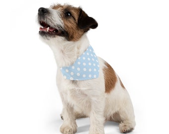 Blue Polka Dots Pet Bandana Collar