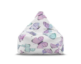 Housse de pouf, motif papillons