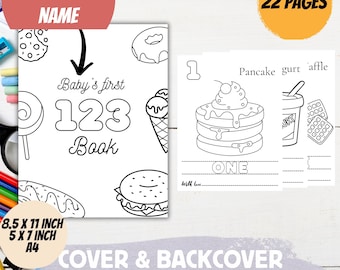 22 Pages Food 123 Baby Shower Coloring Book Counting Numbers Coloring Pages Baby Shower Activity Keepsake PDF