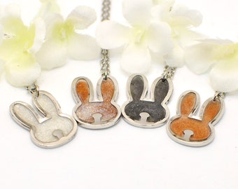 Bun Head Necklace Trouble- Resin Bunny Necklace- Silver Bunny Rabbit Jewelry- Rabbit Pendant - Resin Jewelry- Bunny Gift for Her