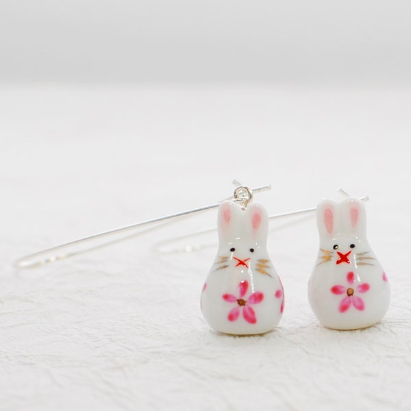 White Rabbit Earrings Itsy Bitsy Bunny