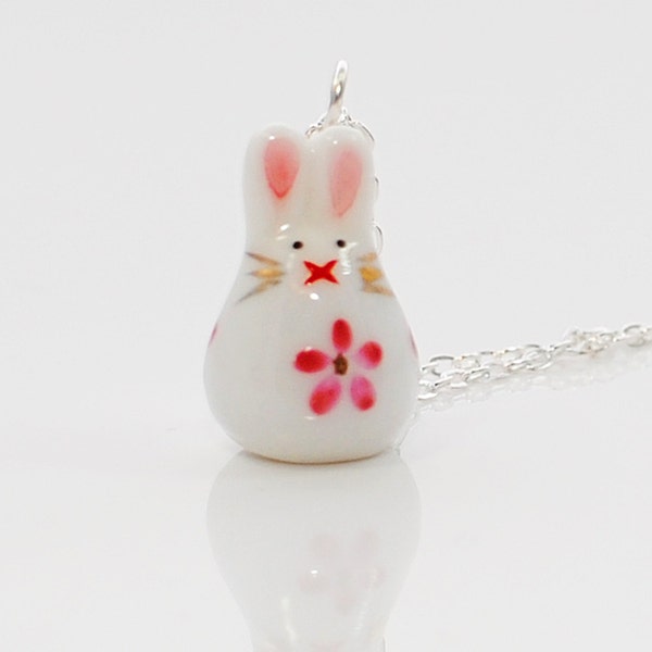 White Rabbit Rabbit Pendant Necklace Itsy Bitsy Bunny