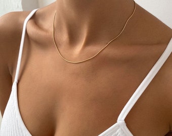 Snake chain necklace |  gold chain | minimal necklace | snake chain jewellery | stainless steel necklace | dainty necklace