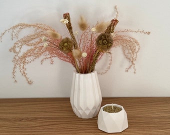 Mini dried flower bouquet/ tealight holder/ dried flower bouquet with vase/ handmade vase and tealight holder/ gift/ decoration/ DIY