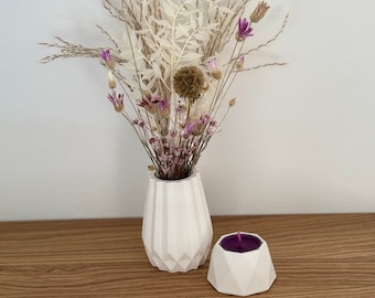 Mini dried flower bouquet/ tealight holder/ dried flower bouquet with vase/ handmade vase and tealight holder/ gift/ decoration/ DIY