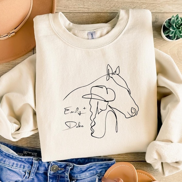Custom Horse Sweater Birthday Gift for Horse Lover Custom Horse Sweater Horse Sweatshirt Custom Horse Sweater for Women Present Equestrian