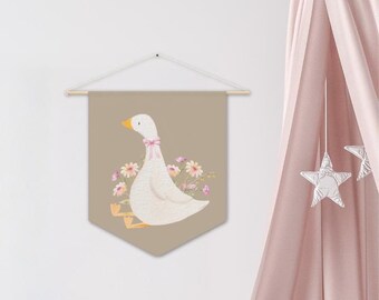 Silly Goose Wall Decor Farm Animal Wall Decor for Baby Girl Nursery Goose Decor Girl Room Farm Animal Wall Art Cute Goose Wall Art Playroom