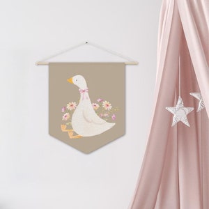 Silly Goose Wall Decor Farm Animal Wall Decor for Baby Girl Nursery Goose Decor Girl Room Farm Animal Wall Art Cute Goose Wall Art Playroom