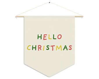 Christmas Pennant, Holiday Banner, Festive Decoration Xmas Bunting, Seasonal Flag Christmas Home Decor, Christmas Banner, Christmas Wall Art