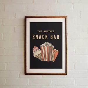 Snack Bar Print Custom Movie Room Decor Personalized Cinema Room Wall Art Custom Home Cinema Decor Personalized Gift for Dad Movie Lover