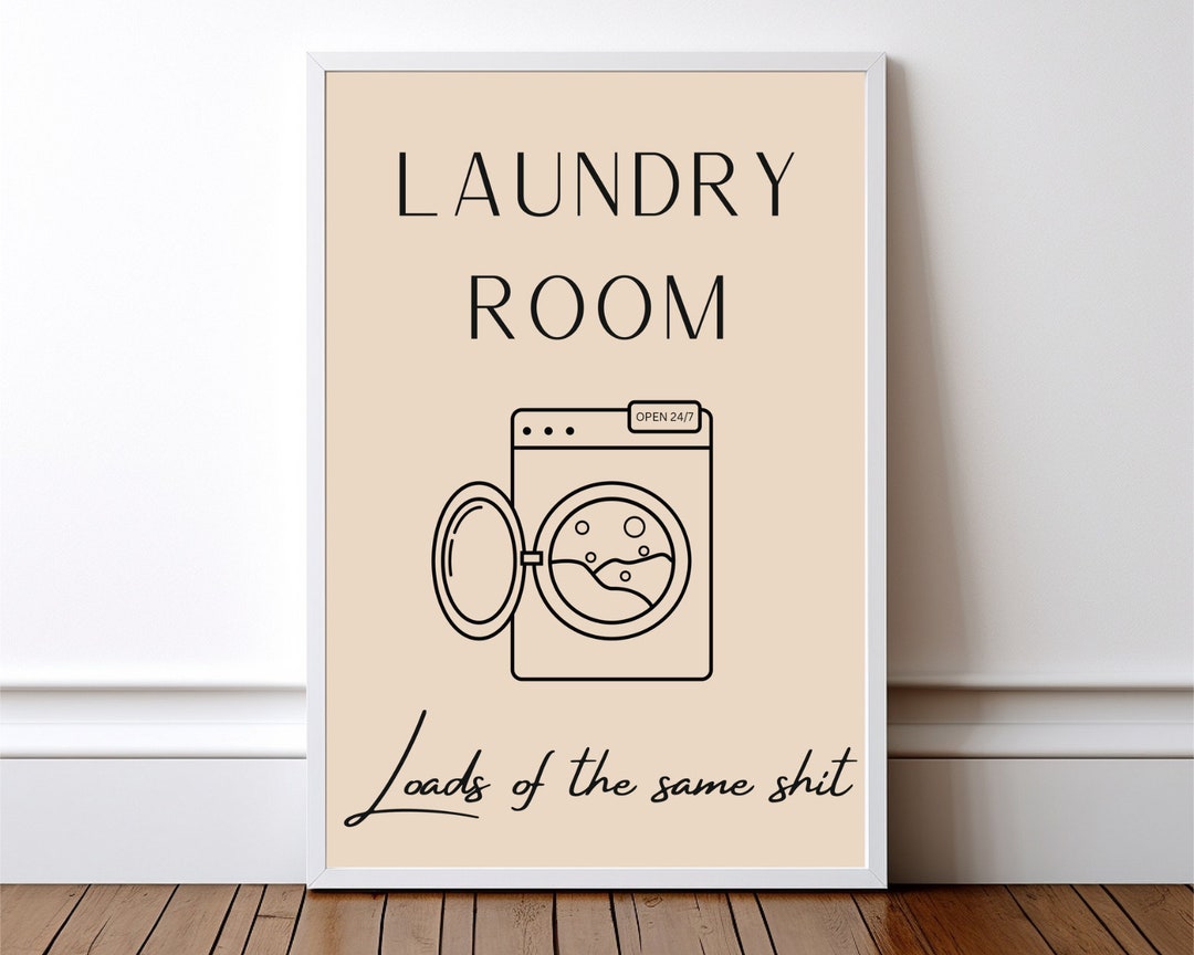 Laundry Room Printable Washing Room Decor Funny Print Utility Room Wall ...