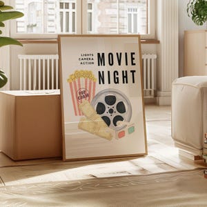 Movie Room Decor Home Cinema Wall Art for Movie Room Print Movie Night Sign for Theatre Room Movie Poster Print Digital Download Movie Room