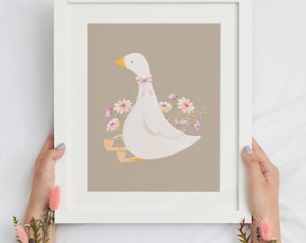 Silly Goose Printable for Girl Nursery Decor Silly Goose Wall Art for Playroom Goose Decor Goose Print Cute Goose Print for Baby Room