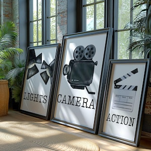 Home Theatre Printable Home Cinema Wall Art Snack Bar Vintage Cinema Print Bundle Movie Room Print Retro Movie Print for Cinema Room Decor