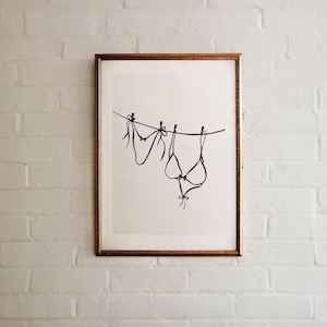 Bikini Print Laundry Wall Art Trendy Art Coquette Room Decor Girly Print Beach House Art Washing Room Decor Bathing Suit Coastal Cowgirl Art