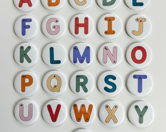 Round Alphabet Magnets to practice tracing or writing your letters - Pastel