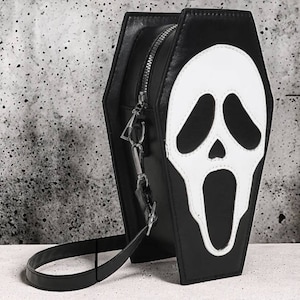 Bolso de mano de fantasma de Halloween para mujer, bolso de pecho inusual y divertido, bolsos cruzados de hombro de Anime con cara de fantasma, bolso oscuro gótico Punk, bolso de cara de fantasma imagen 1