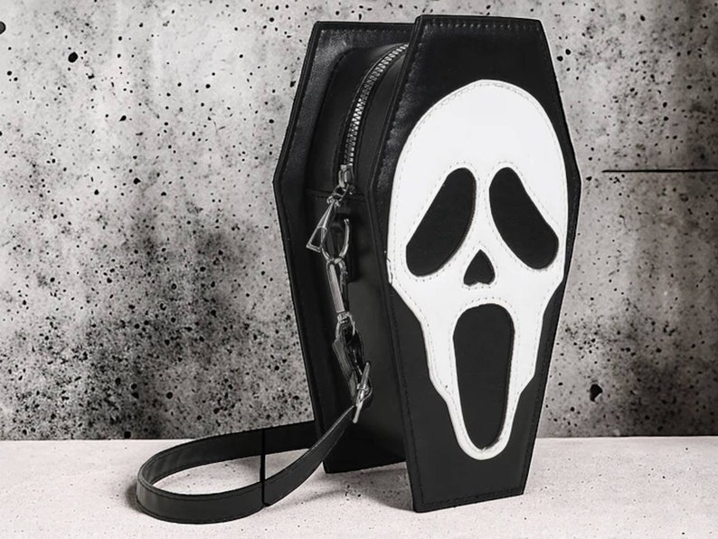 Bolso de mano de fantasma de Halloween para mujer, bolso de pecho inusual y divertido, bolsos cruzados de hombro de Anime con cara de fantasma, bolso oscuro gótico Punk, bolso de cara de fantasma imagen 1