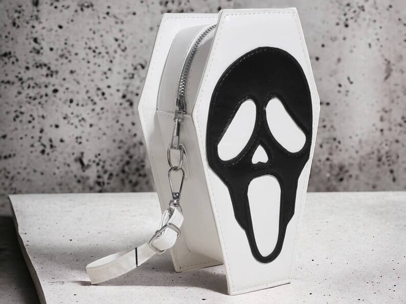 Bolso de mano de fantasma de Halloween para mujer, bolso de pecho inusual y divertido, bolsos cruzados de hombro de Anime con cara de fantasma, bolso oscuro gótico Punk, bolso de cara de fantasma imagen 4