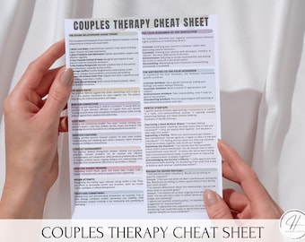 Couples Therapy Cheat Sheet • Evidence-Based Relationship Counseling Guide • Printable Couples Counseling Reference PDF – Instant Download