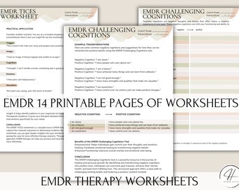 EMDR Bundle Therapy worksheets, Safe Place Worksheet, Emotional Regulation, Nervous System, EMDR Tools, Trauma Therapy Resources, DBT