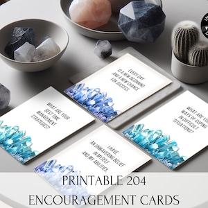 Crystal Encouragement Cards, Printable Strength Cards, Daily Cards Of Encouragement, Encouragement Notes, Encouragement Cards For Friends