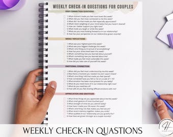 Questions for Couples: Weekly Check-in Guide Marriage Communication & Relationship Therapy Tools | Build Emotional Connection Couples Gift