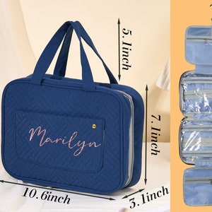 Personalized Hanging Toiletry Bag Custom Cosmetic Bag Toiletry Organizer Hanging Wash Bag Travel Makeup Organizer Gift For Mom Gift for Her