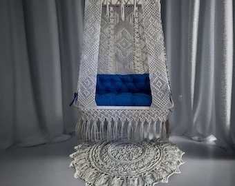 130x70 cm  Cotton Macrame Swing Hanging Chair Swing Chair Macrame Rocking Swing Chair Hanging chair Indoor Chair Hanging indoor For Home