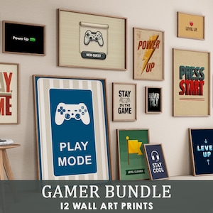 12 speltryck: Mega Bundle väggkonst för pojkrumsinredning - Spelpresenter - Posters med bekräftelse på videospel (digital nedladdning)